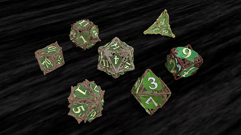 Botanical dice in Summer theme